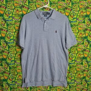 Polo Ralph Lauren Mens Shirt M Polo Shirt Cotton Solid blue Purple. Pony